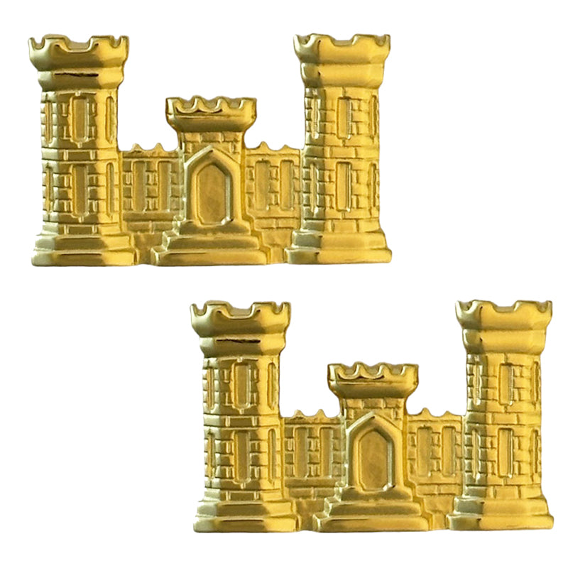 Engineer Army Officer Collar Device (Pair)