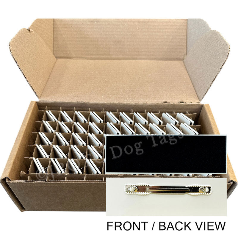 100 Pack of blank Navy Military Name Plates 1 inch by 3 inch
