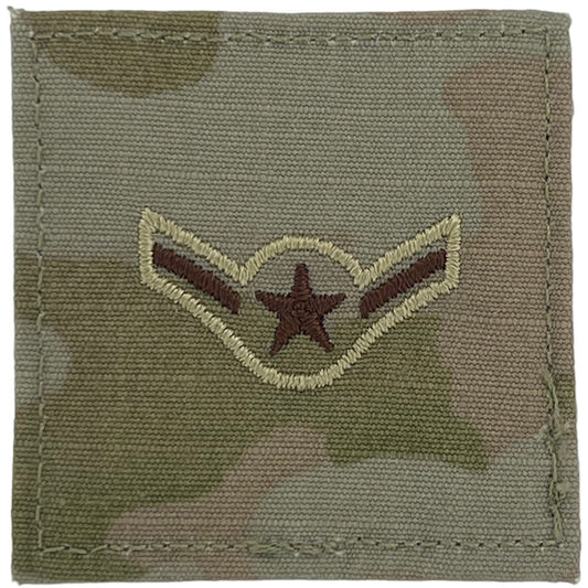 MULTICAM AIR FORCE RANK PATCH WITH HOOK BACK - Select Rank